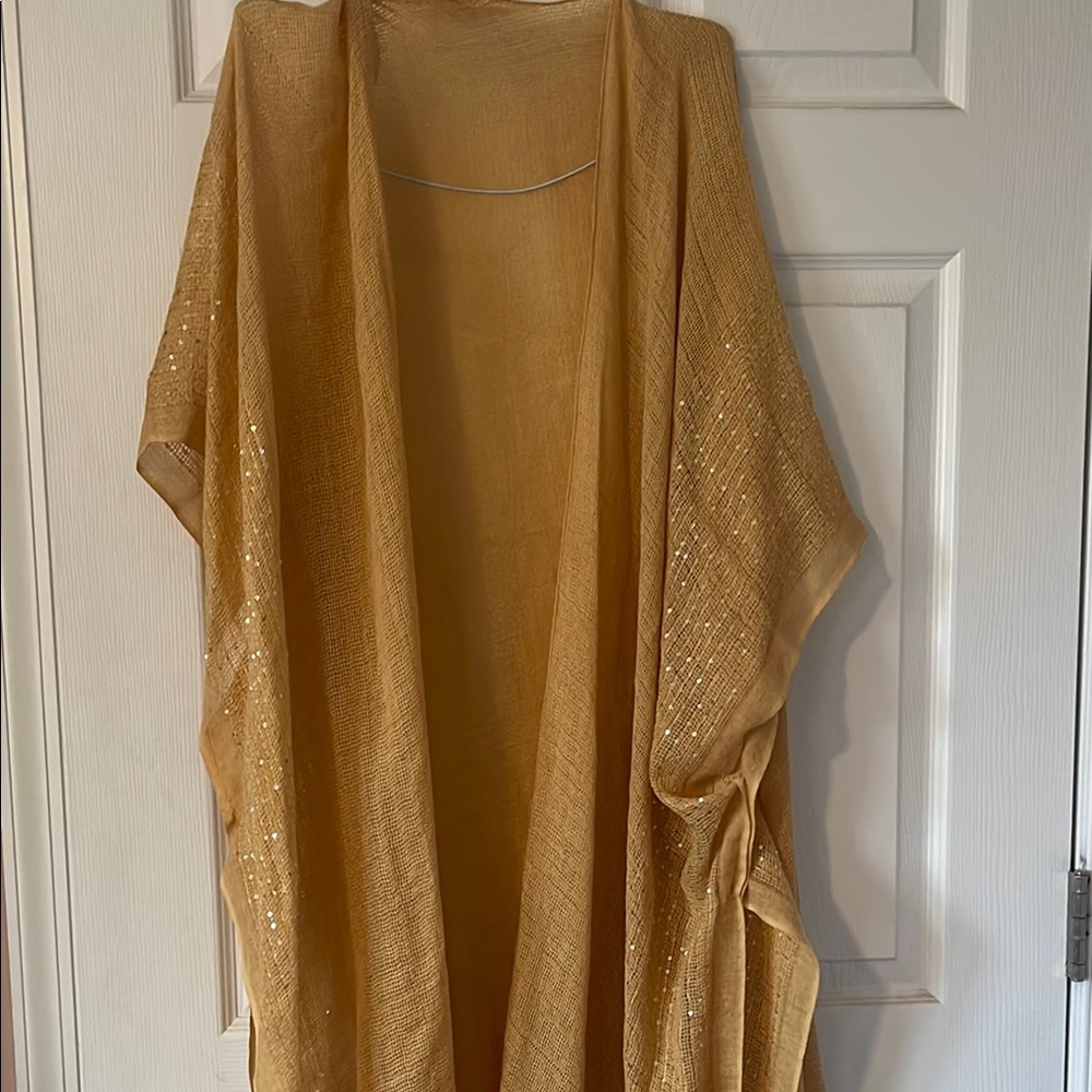Gold Sheer Kimono Cardigan